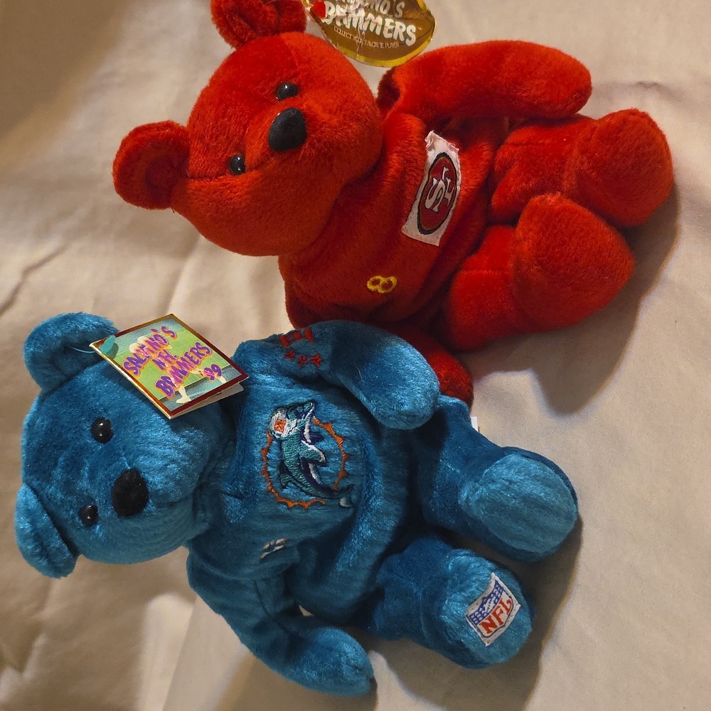 Salvini's NFL Bammers Bundle - SF #8 Red &  Dolphines #13 Teal Plush Sports Bear